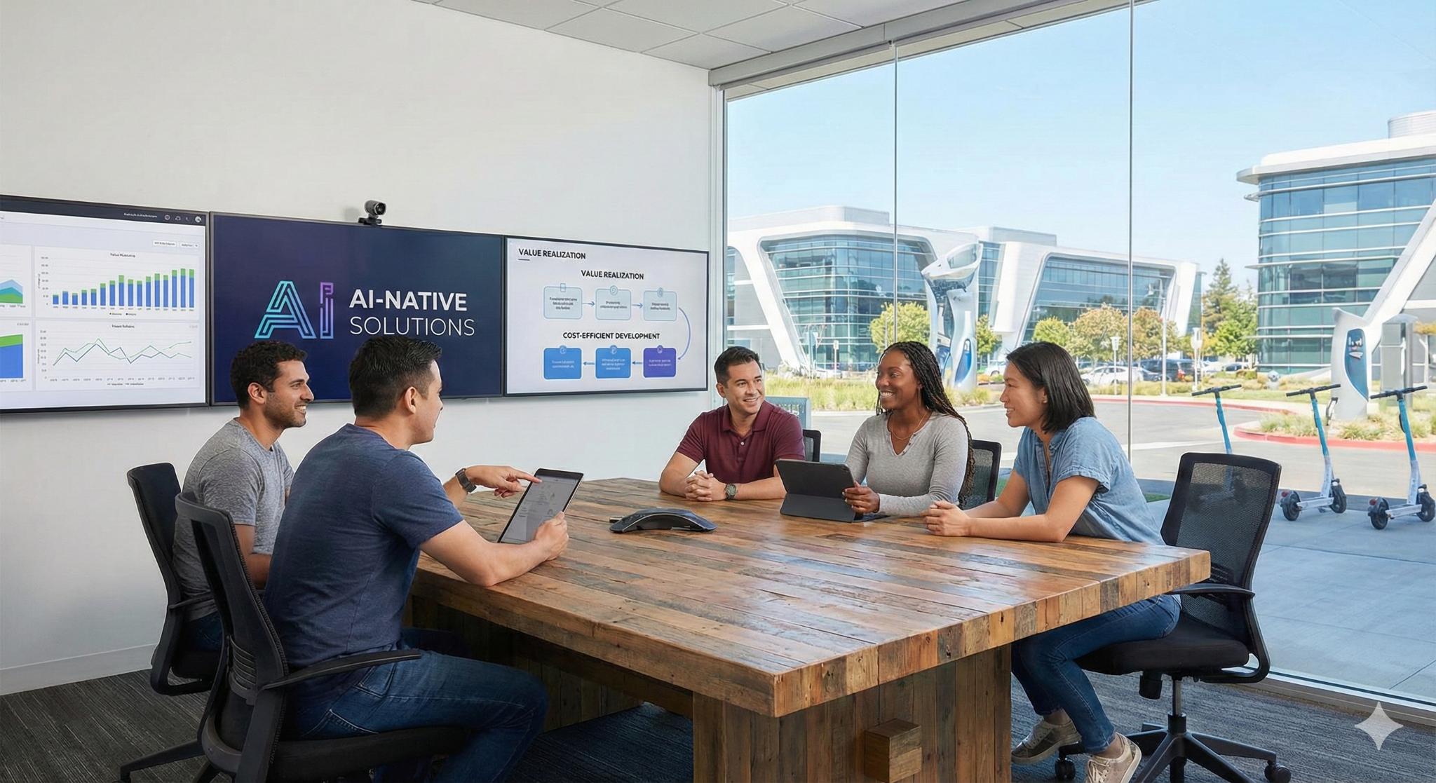 Team discussing AI strategy